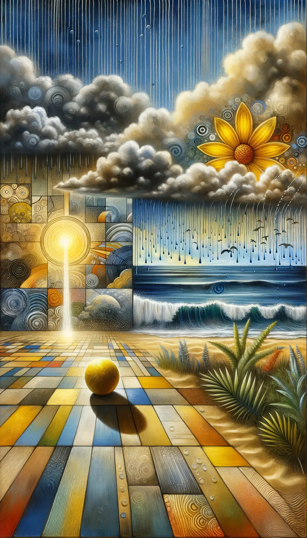 Suspended Echoes of the Golden Drop: Blossom in Tranquil Echoes
