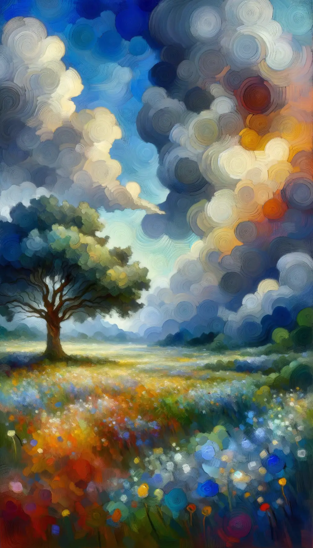 Whispers of the Resilient Oak: Storm and Serenity