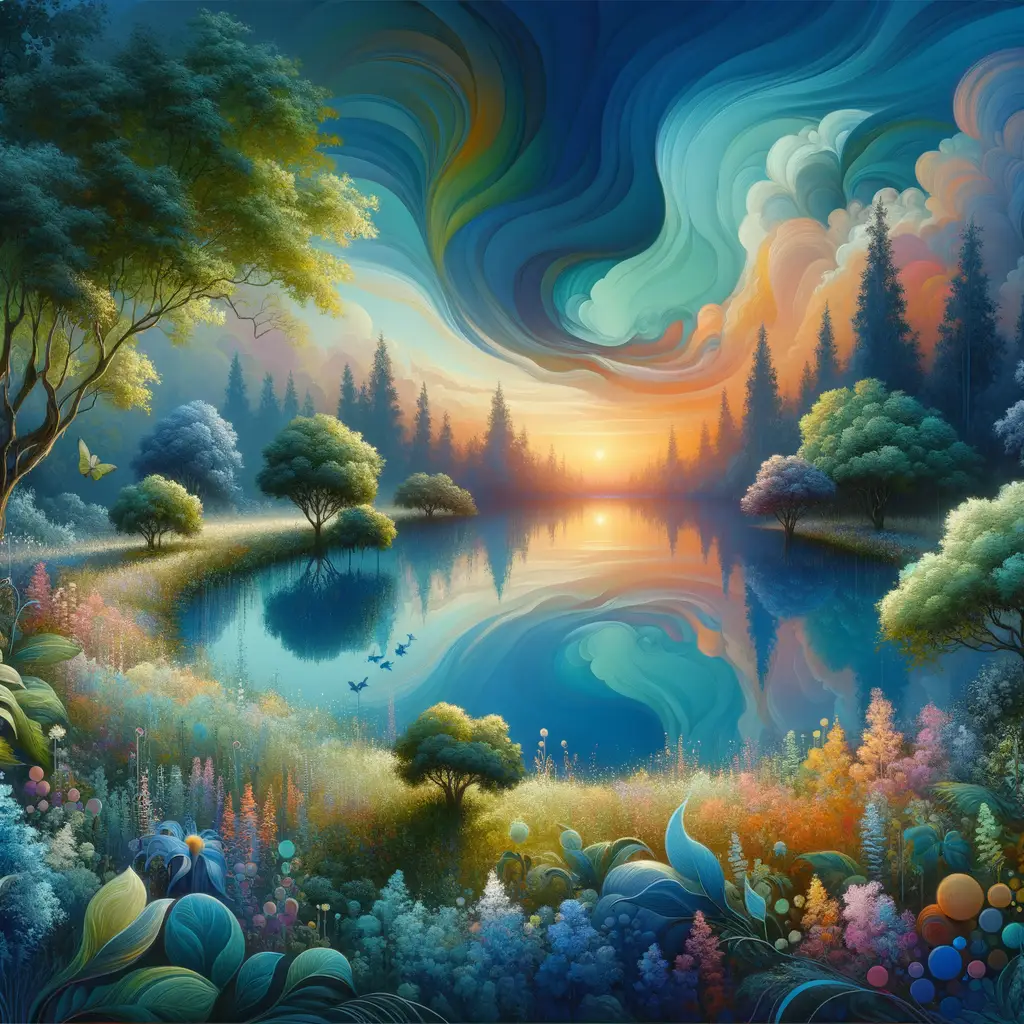 Whispers of Tranquil Blooms: A Surreal Symphony of Nature