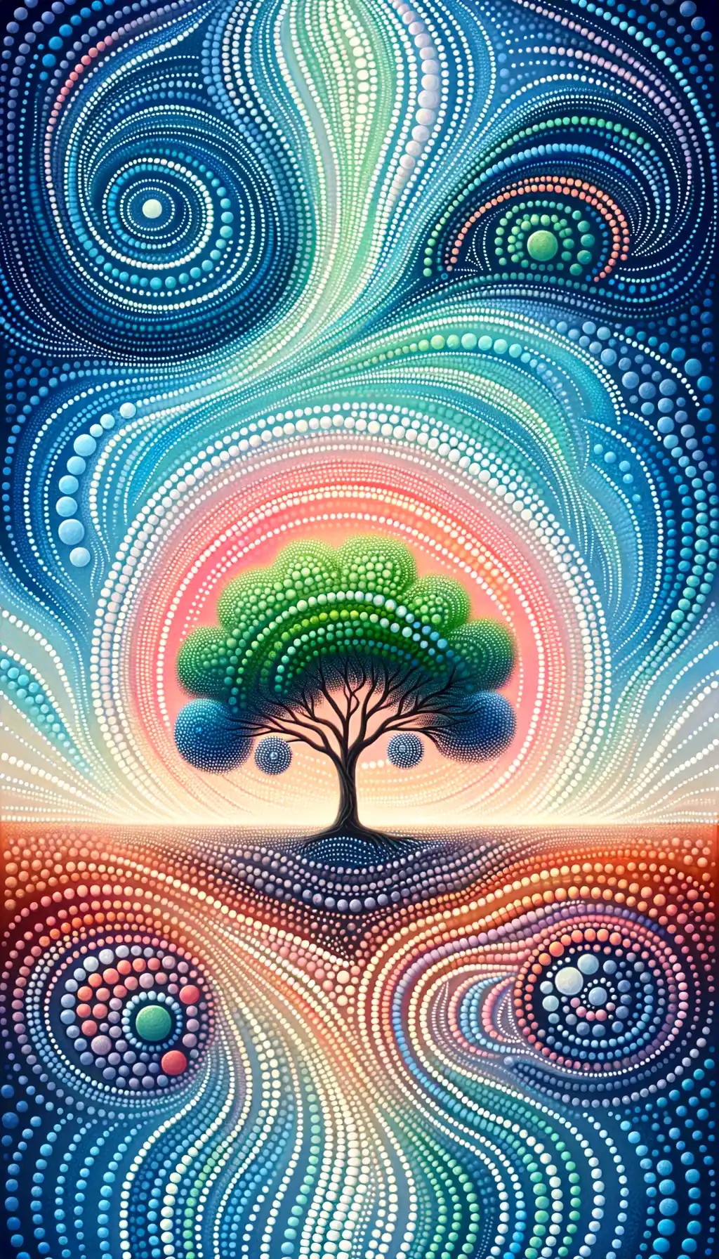 Majestic Oak's Embrace: Sunset Symphony of Healing