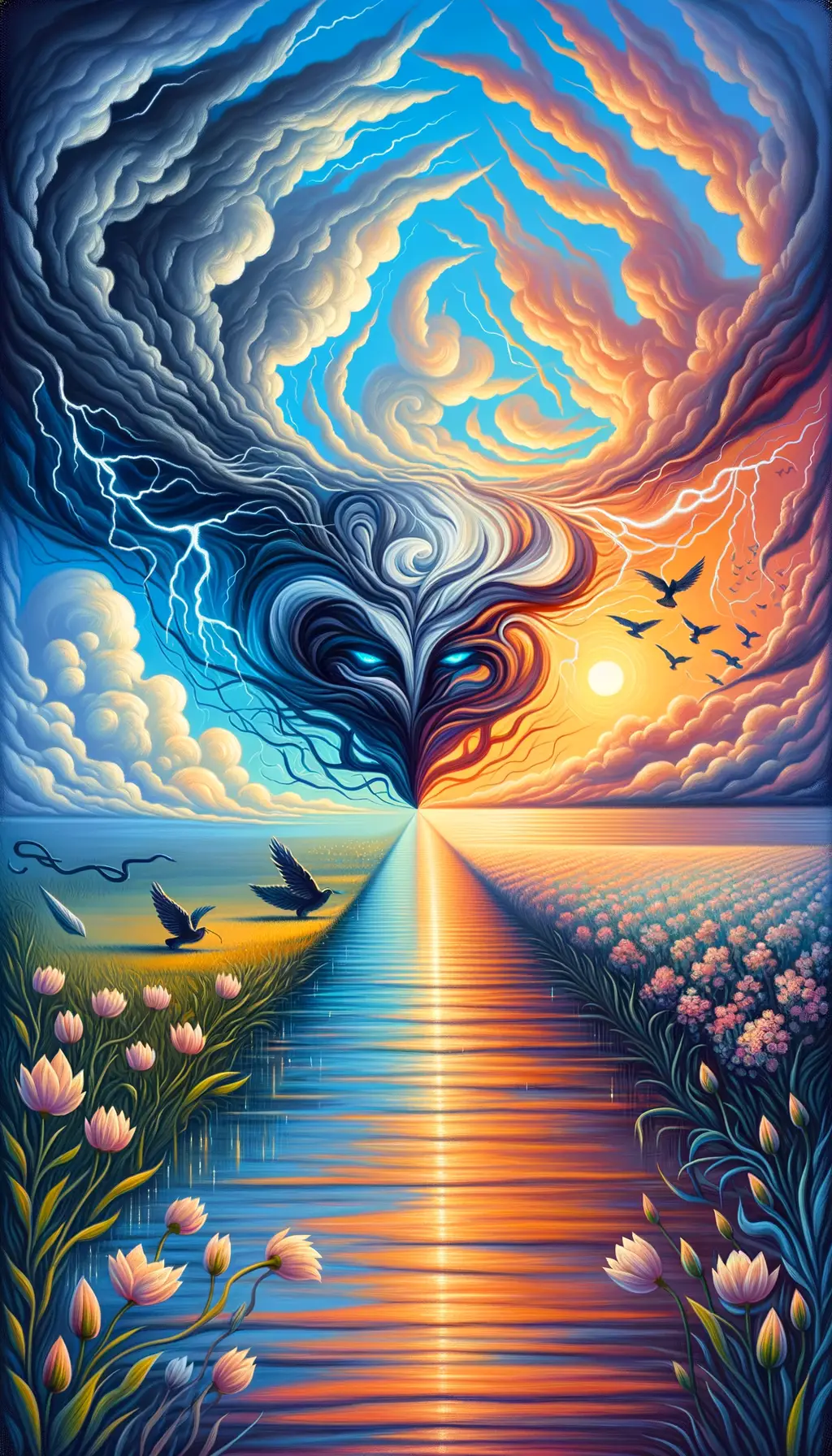 Whispers of the Soul: Dusk's Embrace Amidst Storm