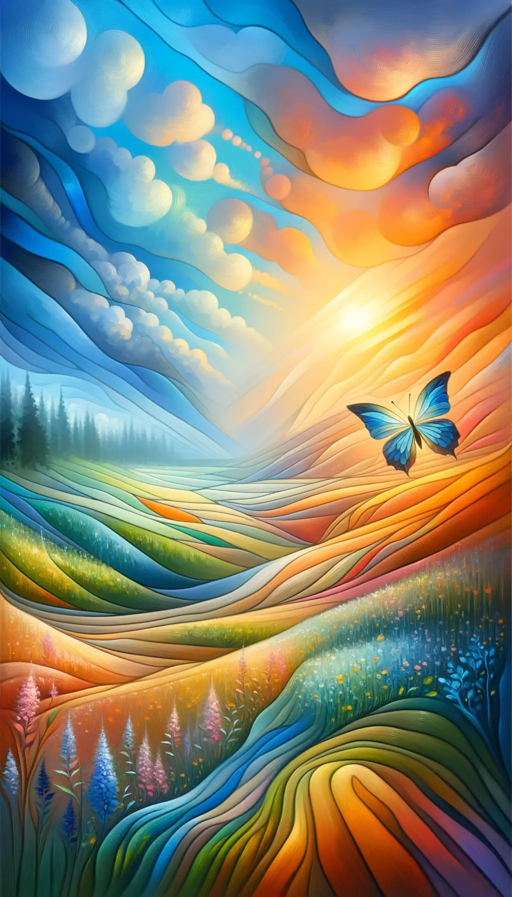 Ephemeral Dawn: Embracing Shadows in Meadow's Whispers