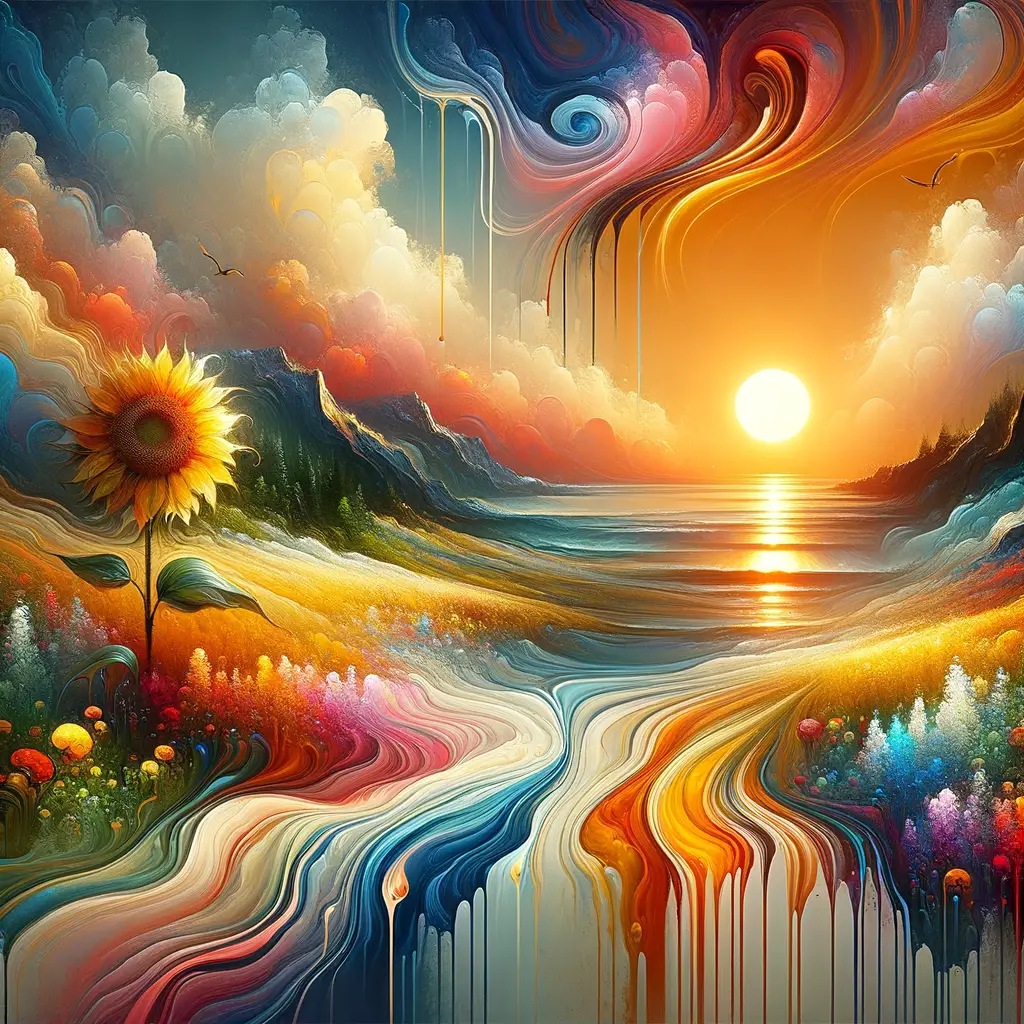 Golden Horizon: Blooms of Resilience in the Calm Meadow