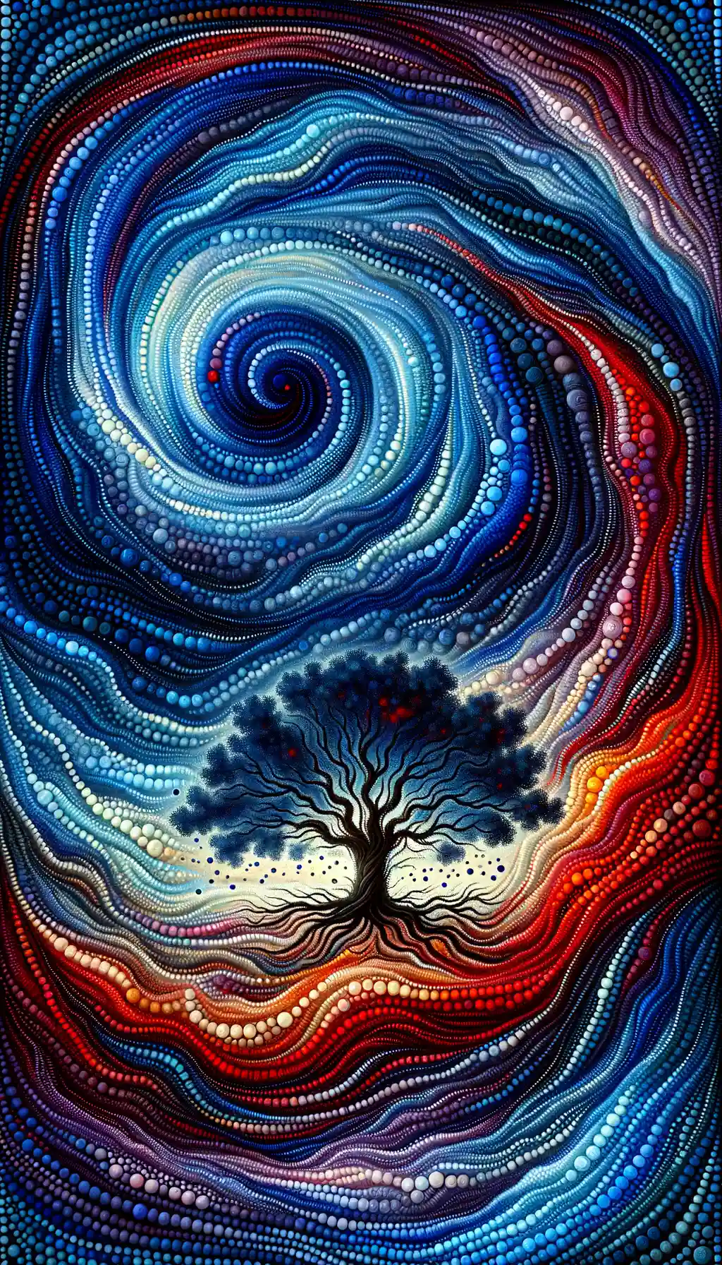 Ethereal Reverie: The Resilient Oak Amidst Emotive Storm