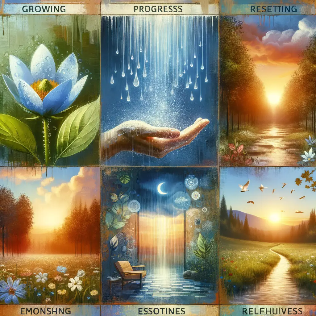 Whispers of Renewal: Blossoms, Rain, and Dusk