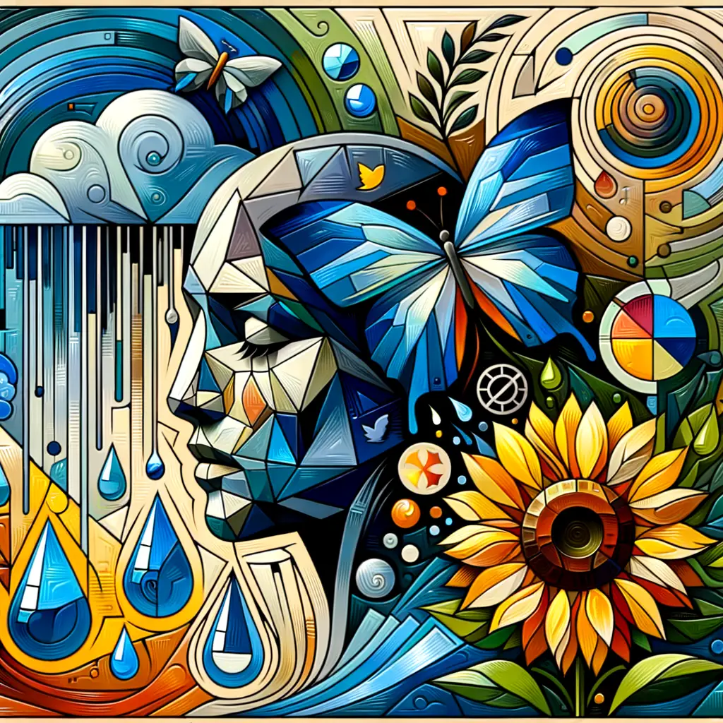 Whispers of Transformation: Serenity in Cubist Reflections