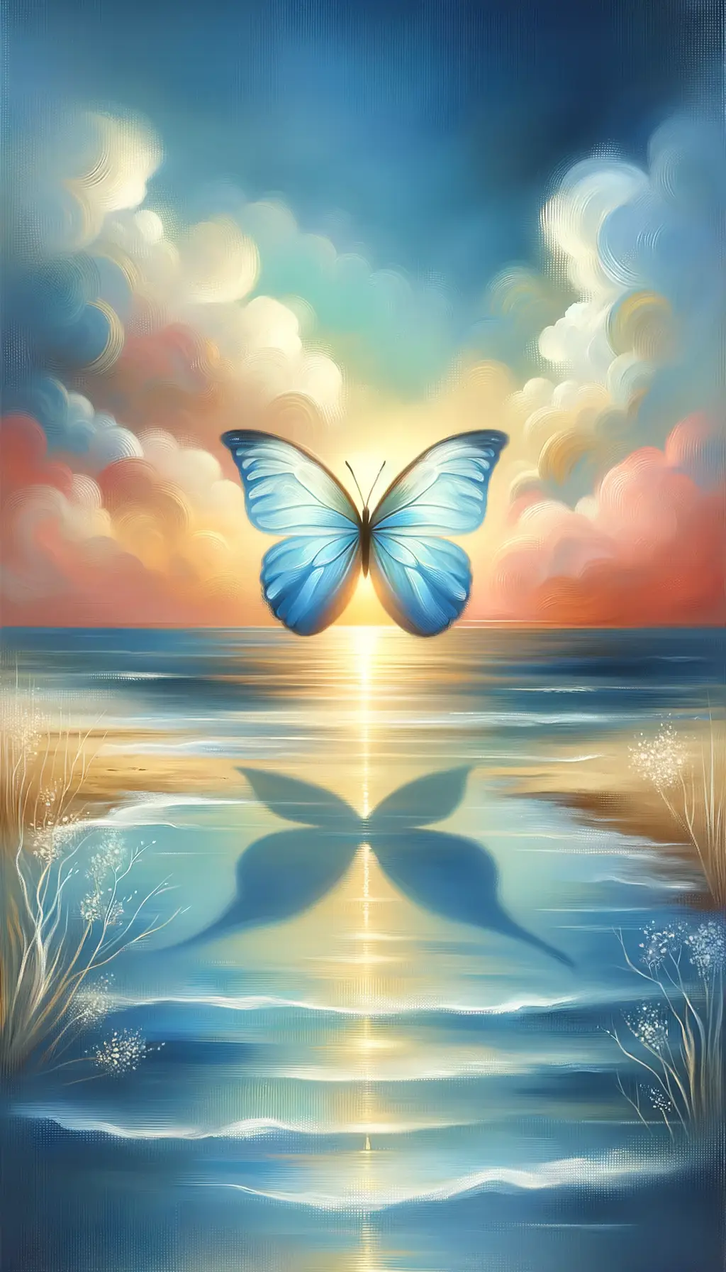 Whispers of Tranquility: Butterfly's Serenade at Sunset