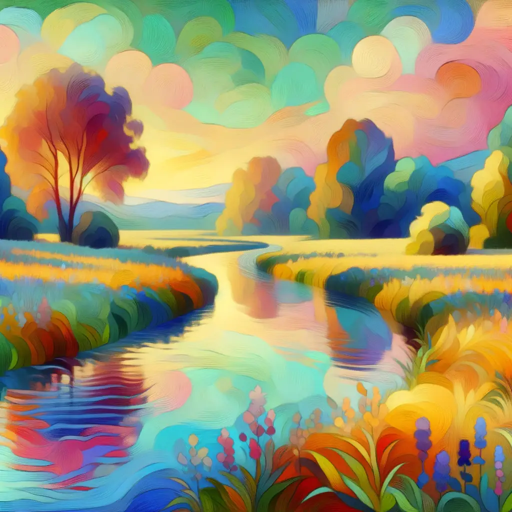 Flowing Whispers of Transformation: A Fauvist Meadow's Journey