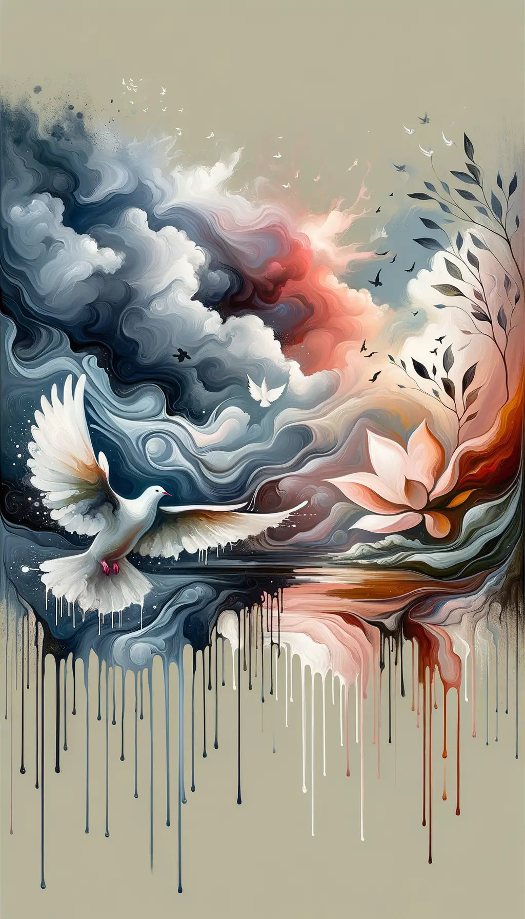 Whispers of Resilience: Dance of the Storm, Dove, and Lotus