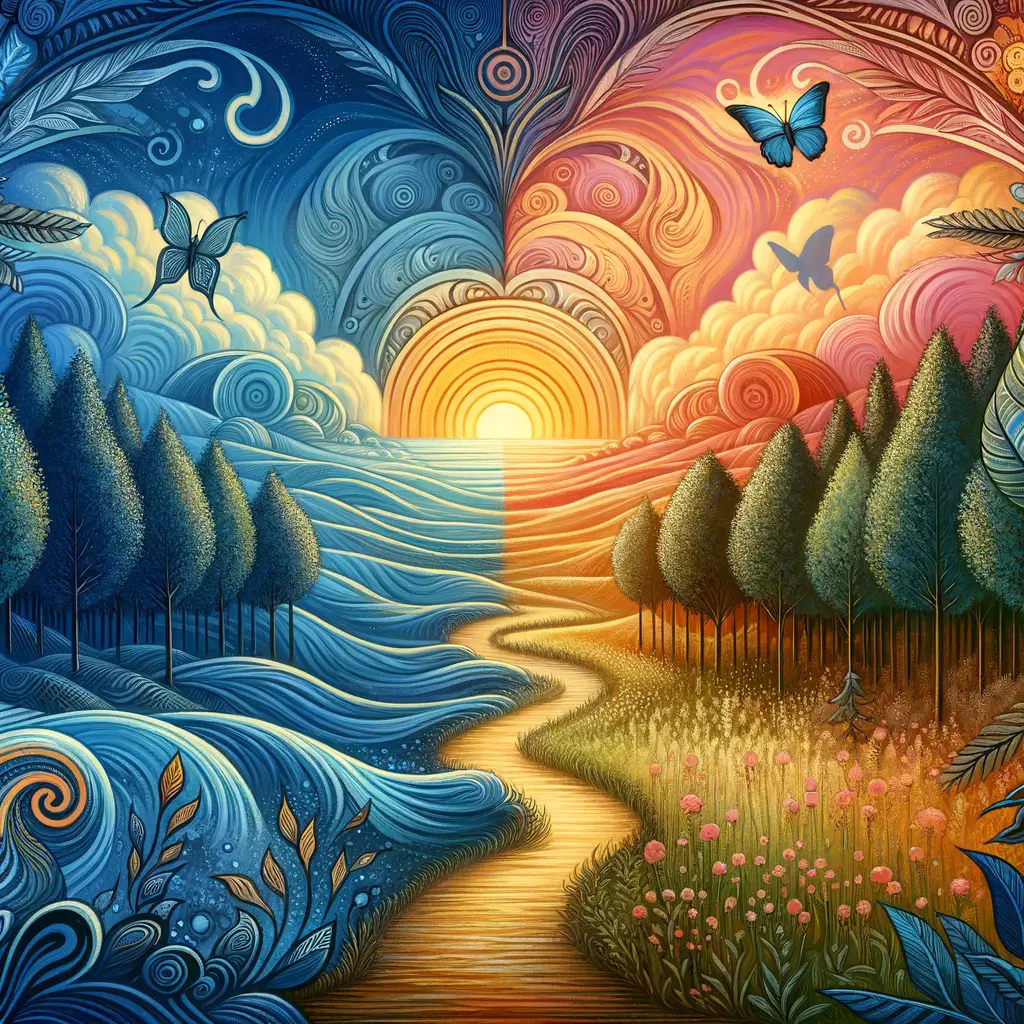 Whispers of the Psyche: A Butterfly's Sunset Journey