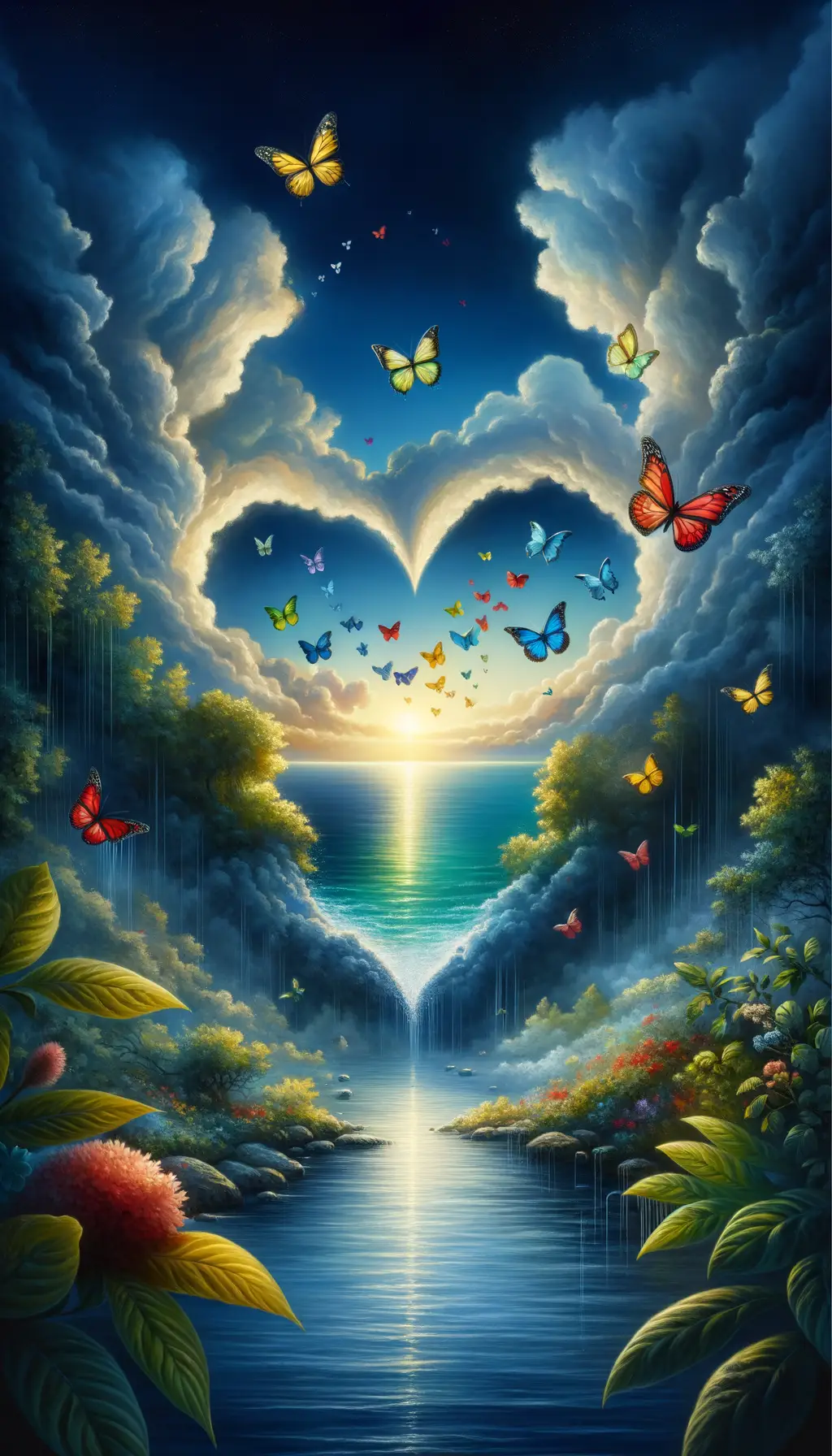 Whispers of the Heart: Butterflies Dance in Ocean of Emotions
