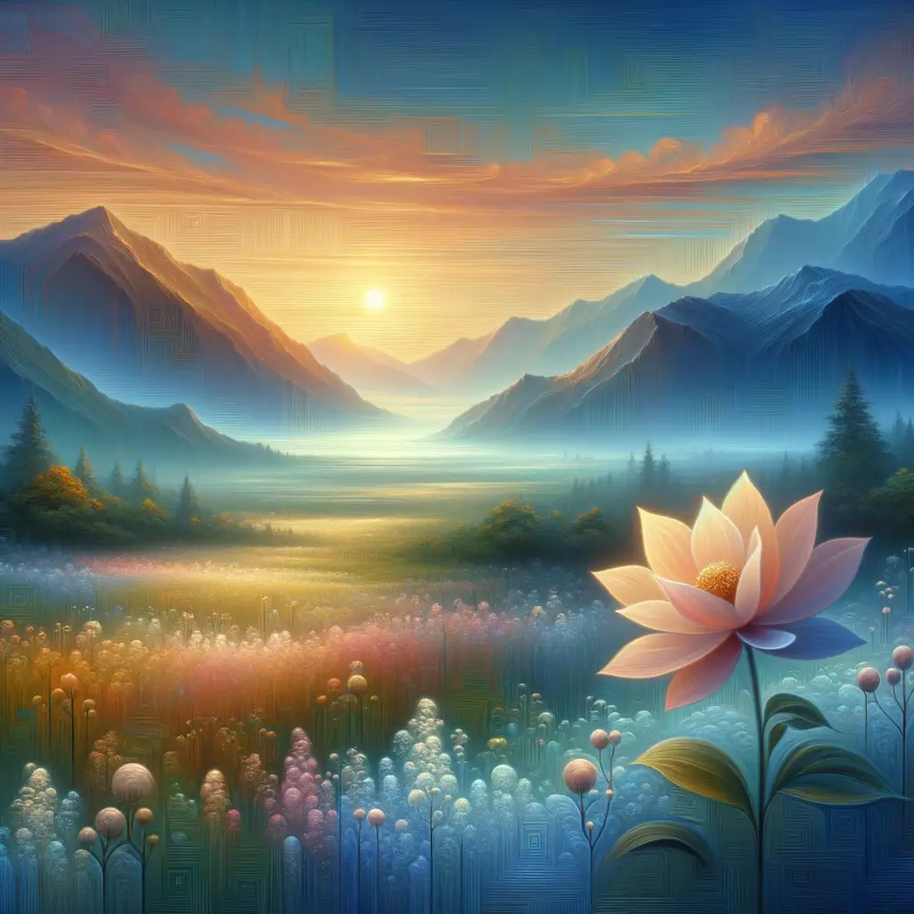 Petals Unveiled: Dawn's Embrace in the Meadow of Transformation