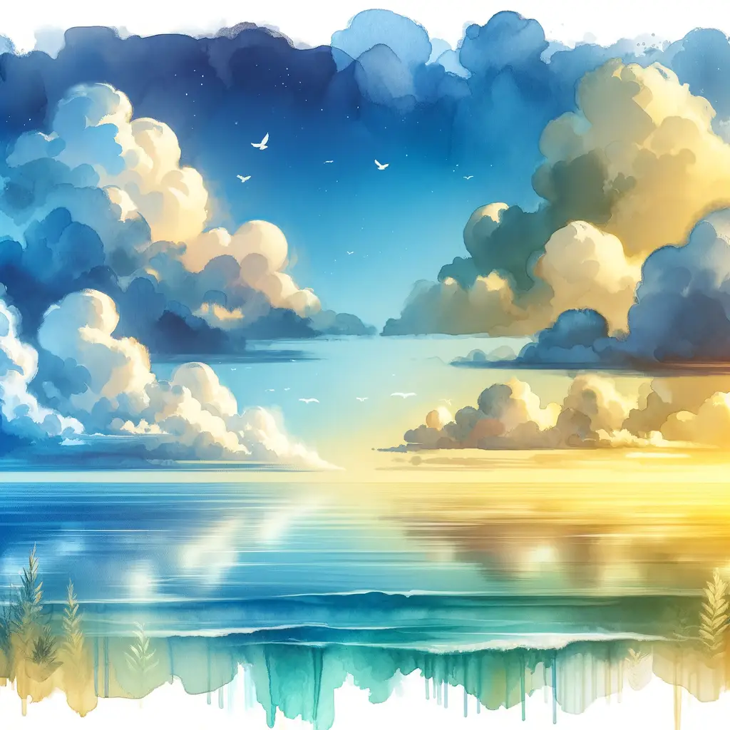 The Oceans Within: A Watercolor of Anxious Skies and Hopeful Horizons