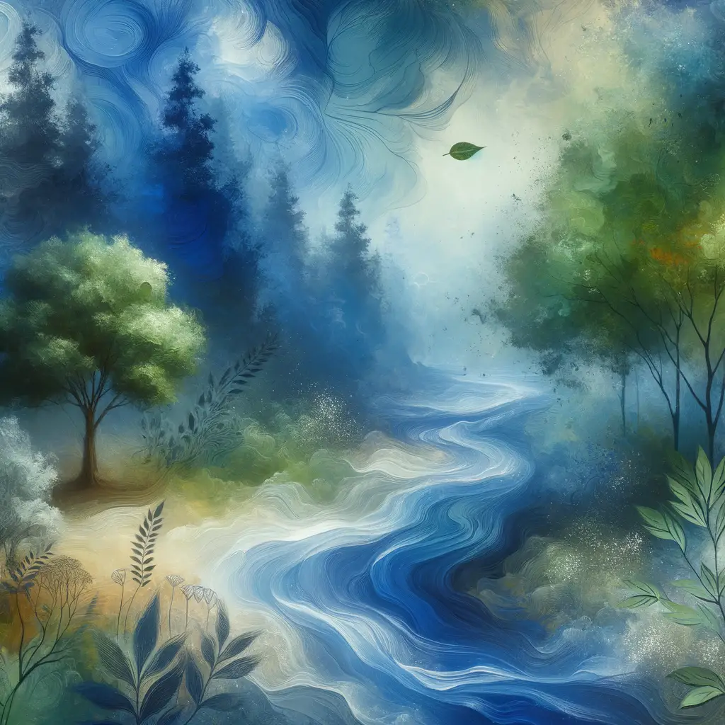 Leaf's Drift in Verdant Bliss: A Therapy's Serene Current