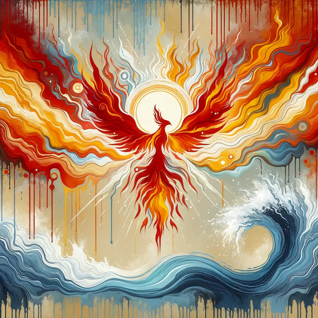 Echoes of Renewal: Phoenix's Ascension, Hope's Radiance, Ocean's Peace