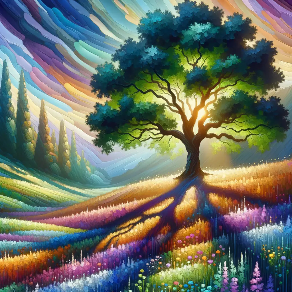 Resilient Reverie: Whispering Oaks and Sunlit Meadows