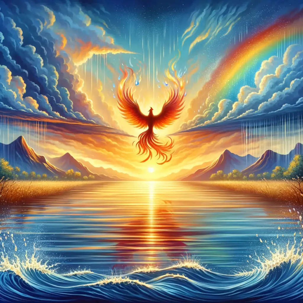Phoenix of Renewal: A Tranquil Resurgence