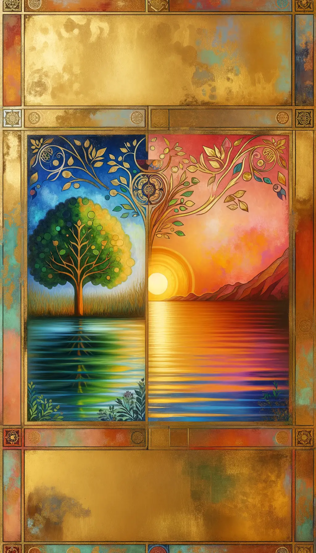 Whispers of Renewal: Tree of Aurora by the Lake