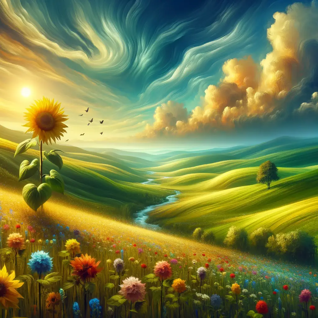 Harmony's Sunlit Journey: A Resilient Sunflower's Healing Song