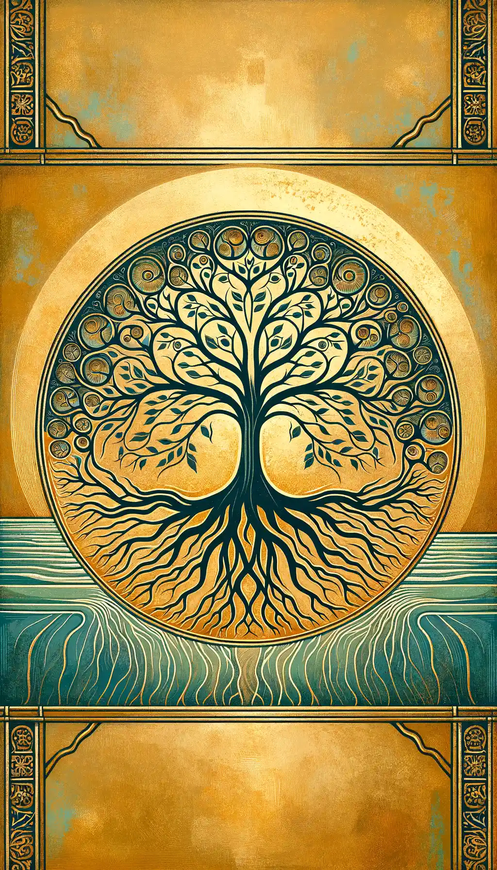 Evergreen Wisdom: Rooted Resilience in Cerulean Clarity