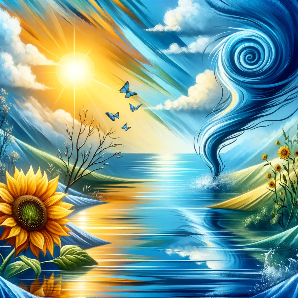 Ethereal Reverie: The Sunflower's Whisper Within the Tranquil Storm