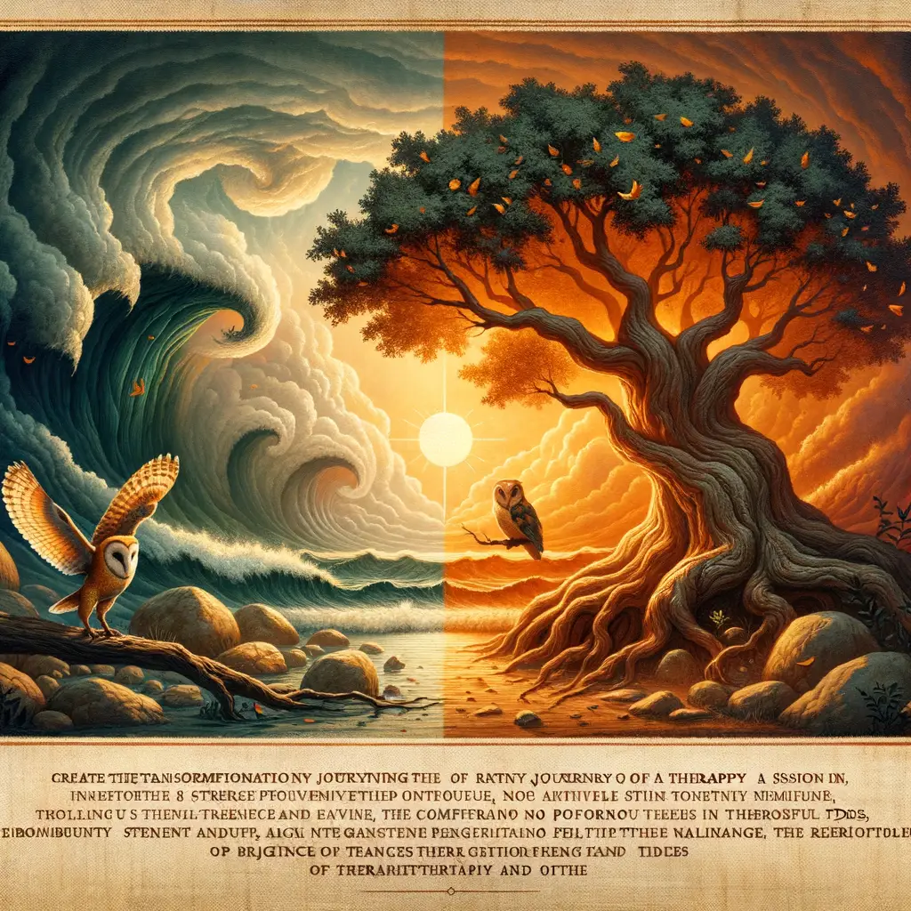 Resilient Reverie: Shadows Embrace the Oak's Quiet Wisdom