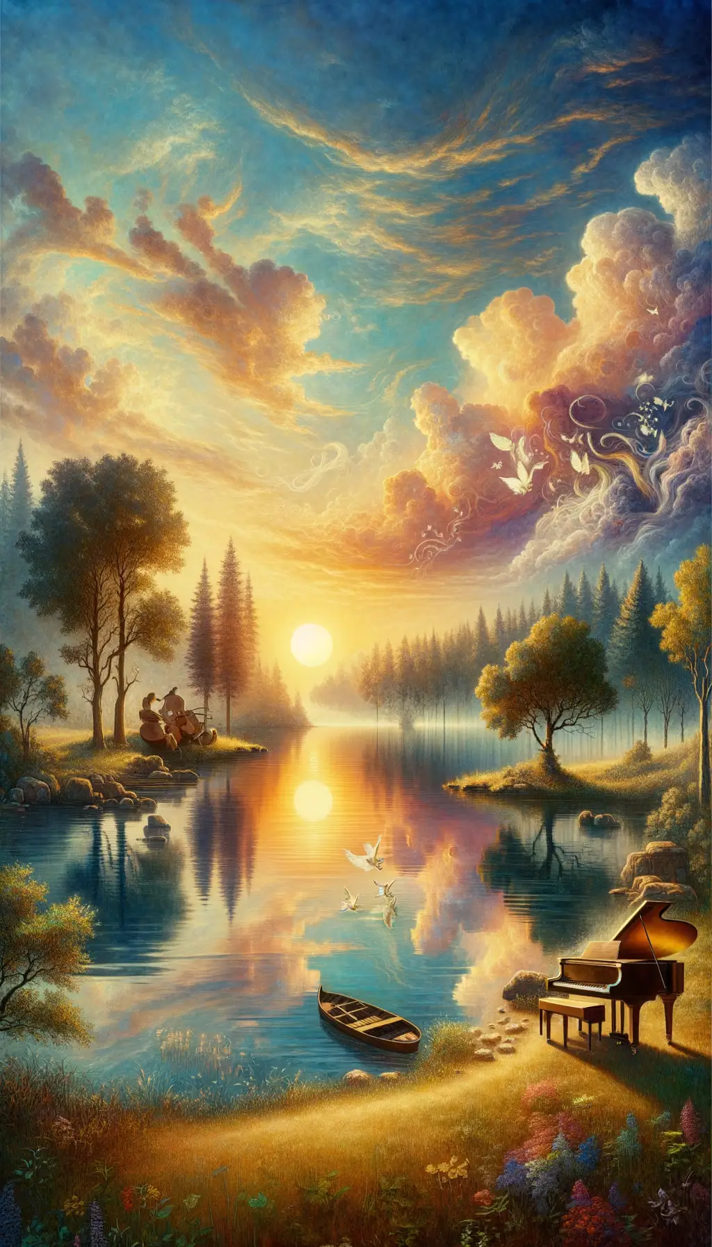 Harmony's Duet: Sunset Serenade of Whispered Emotions
