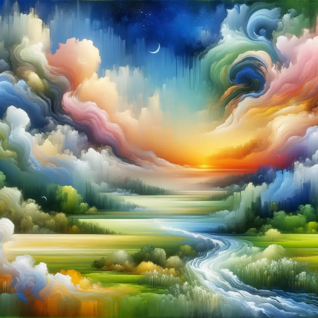 Whispers of Emotion: A Sunset’s Journey through Meadows and Sea