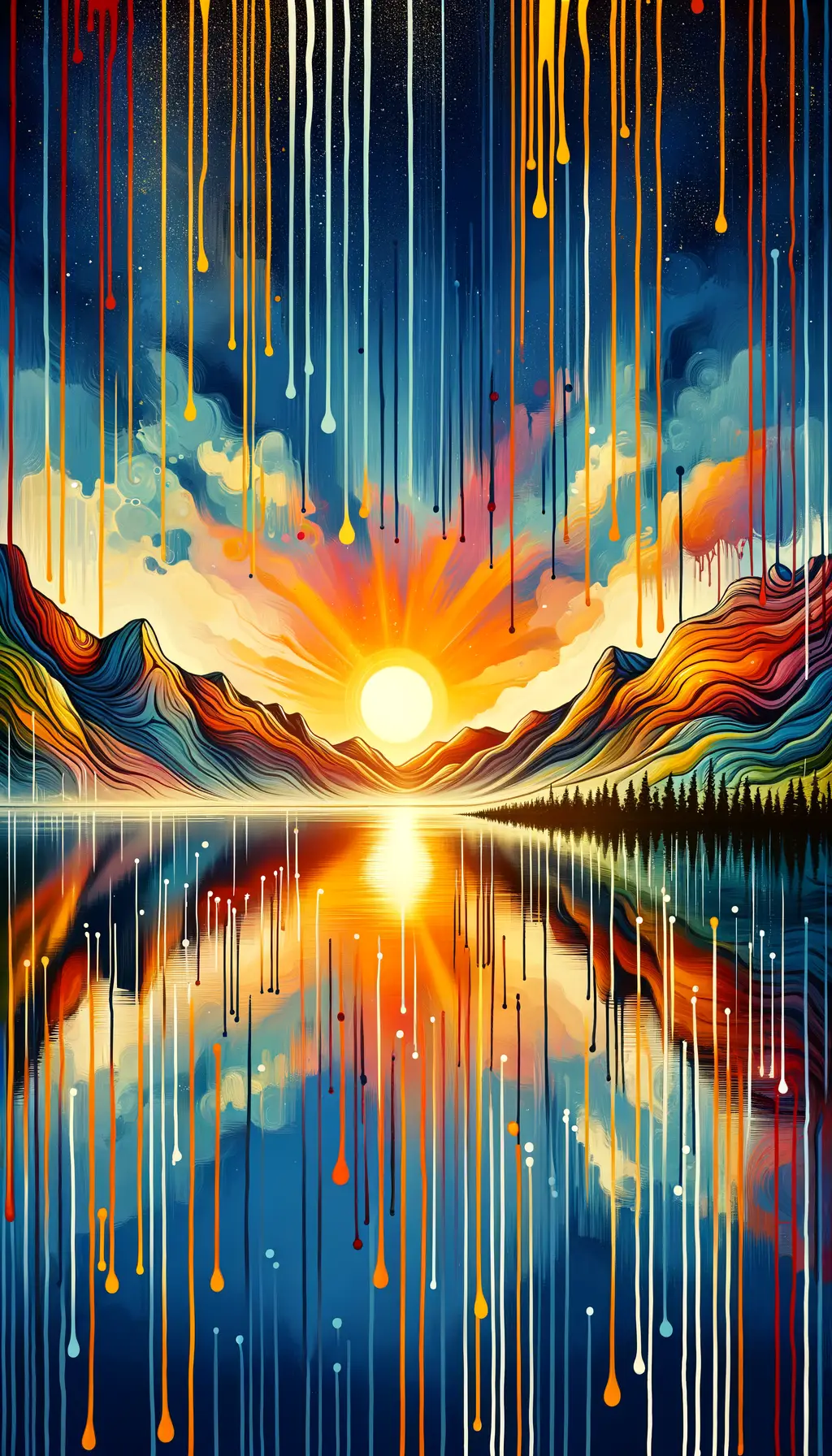 Whispers of Renewal: Sunset's Embrace in Tranquil Reflection