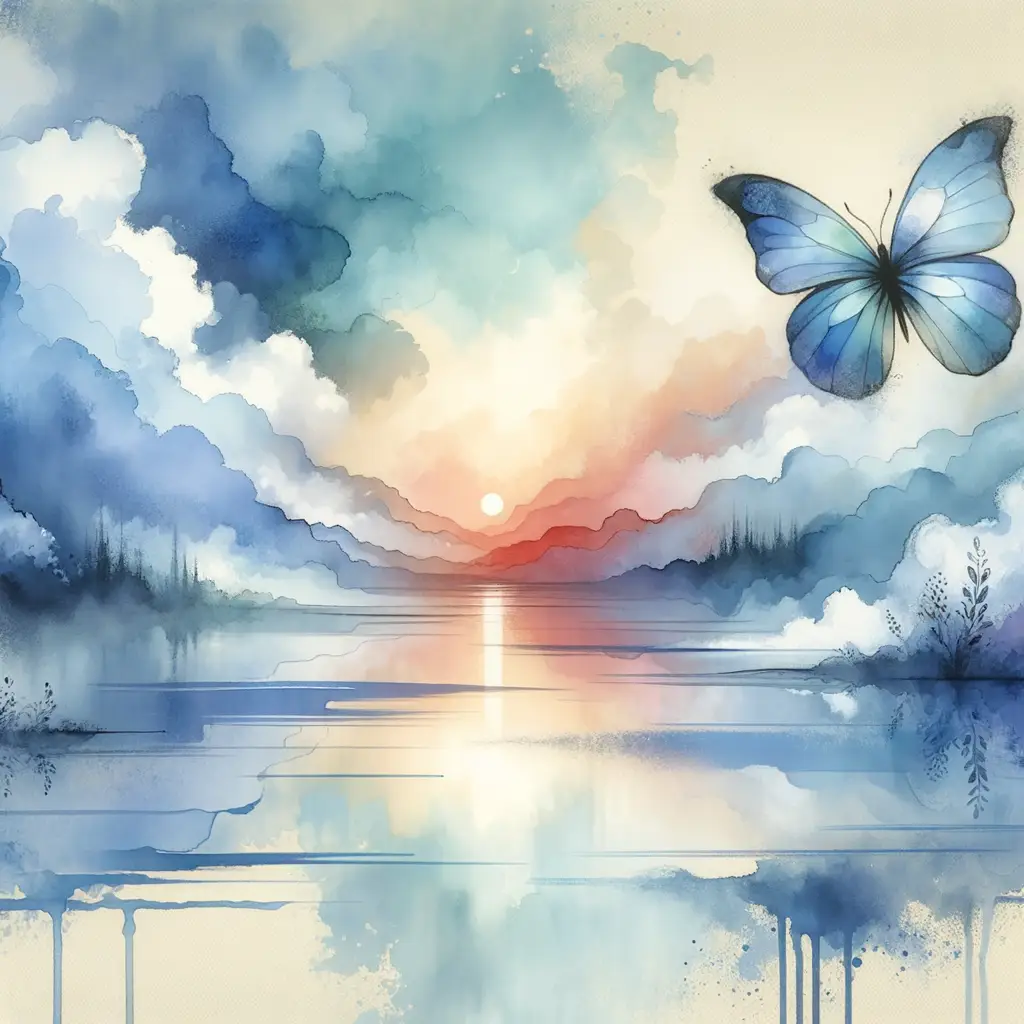 Whispers of Tranquil Transformation: Sunset Symphony in Blue