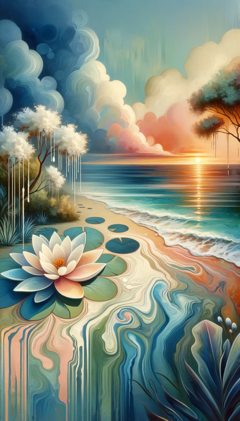 Serenity's Unfolding: A Therapy of Drip and Bloom