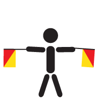 Semaphore Flags - R - Romeo