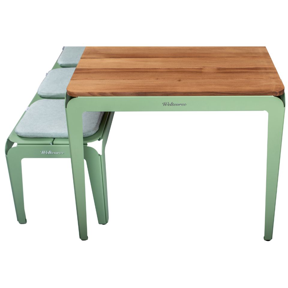 Weltevree-bended-table-wood-green-bench-cushions