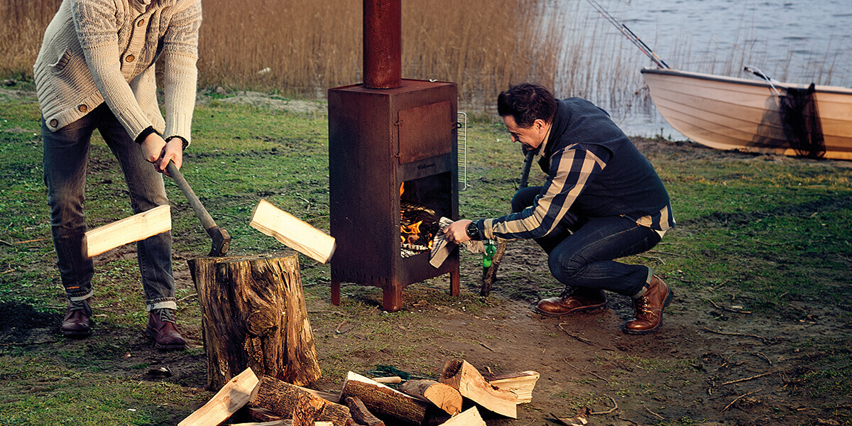 Außenofen-Design-Holzhacken-Weltevree