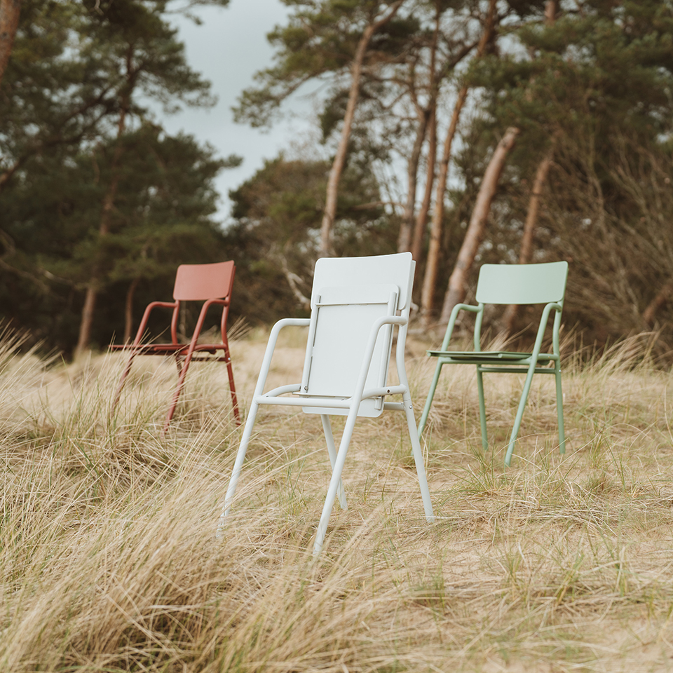 Chaise d'Extérieur en Aluminium et Bois avec Accoudoirs Pop