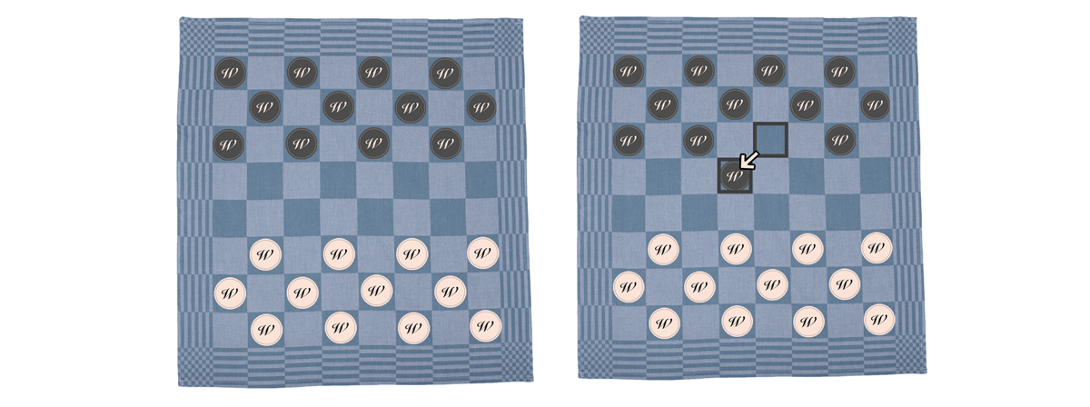 bitter Hoogland Apt Tea Towel Spelregels: Checkers (Dammen) | Weltevree®