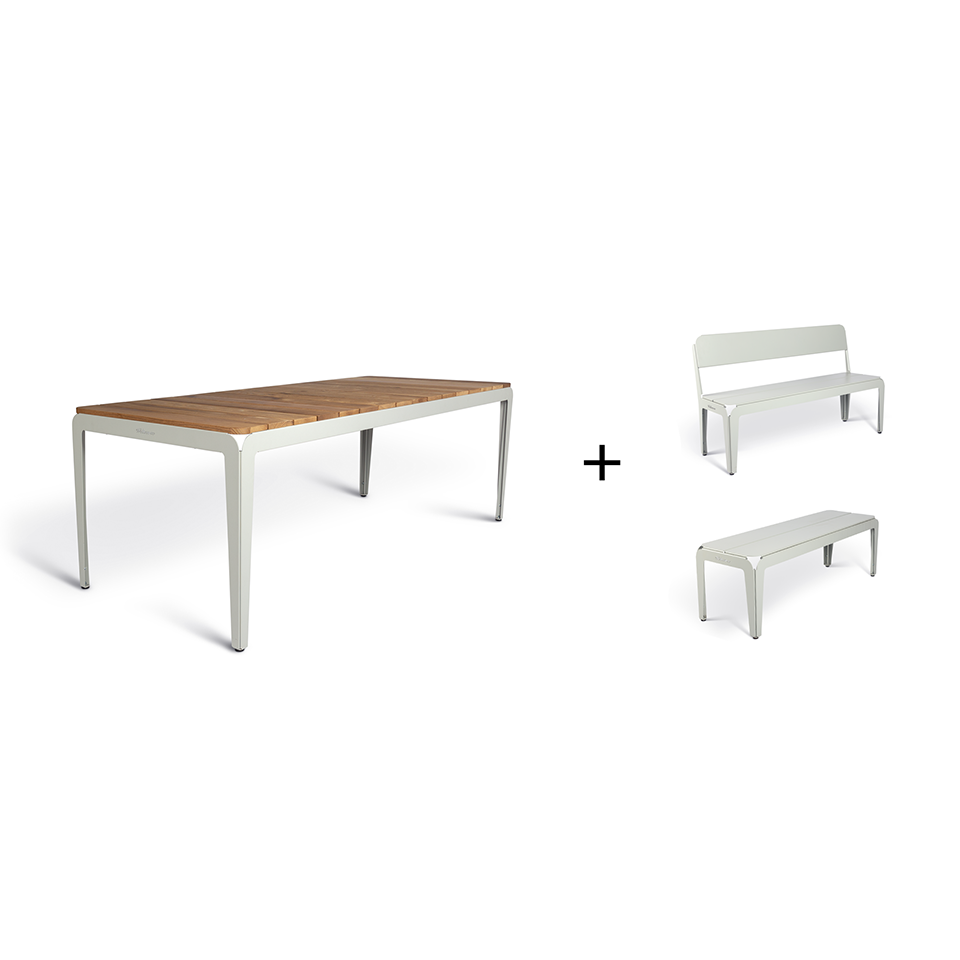 Bended table wood including benches