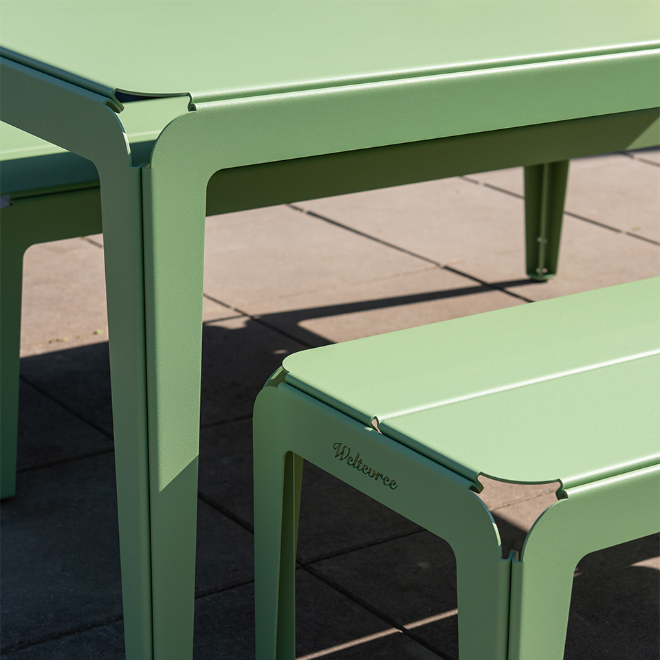 Weltevree-bended-table-bench-groen-details