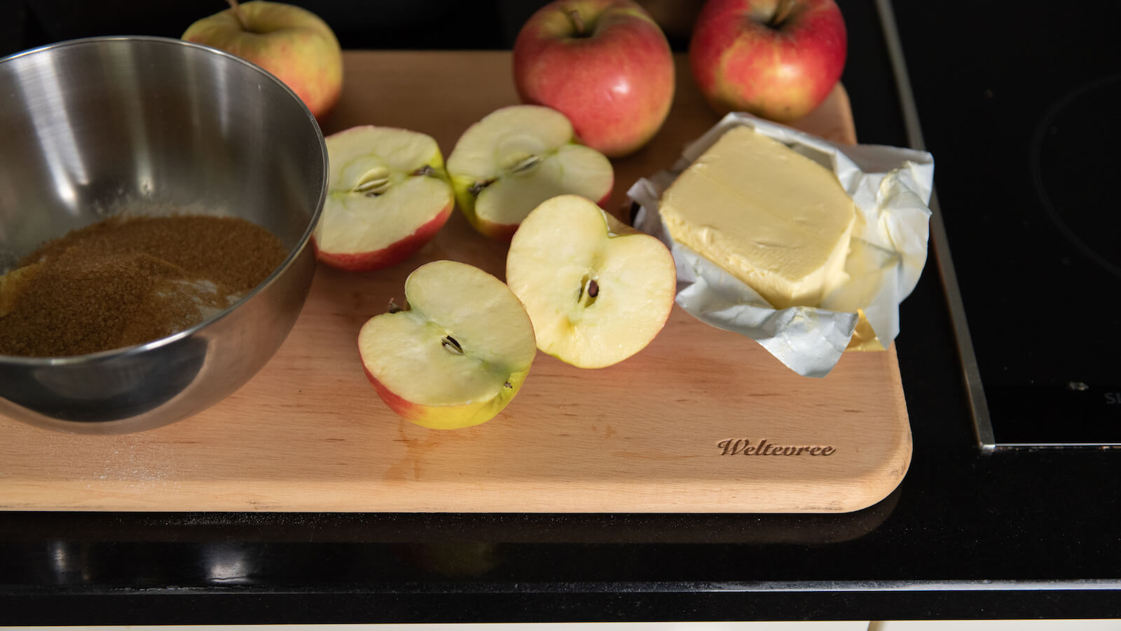 ingrediënten-appels-Weltevree-snijplank