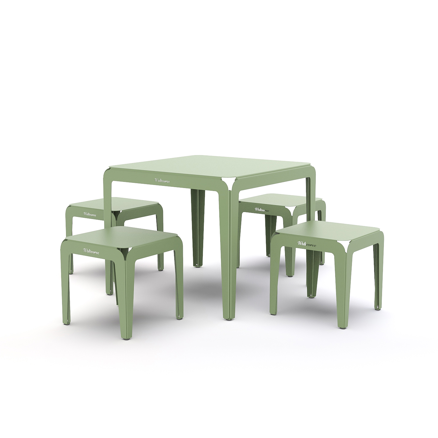 Weltevree-groen-bended-table-stool-studio