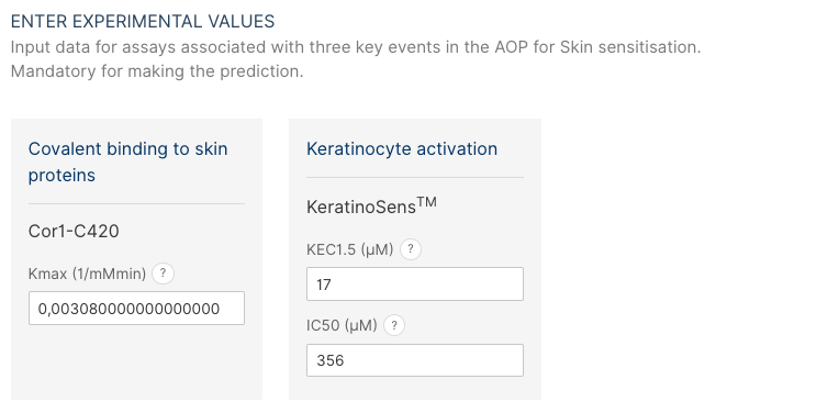 SaferSkin tutorial: 7 MR experimental values