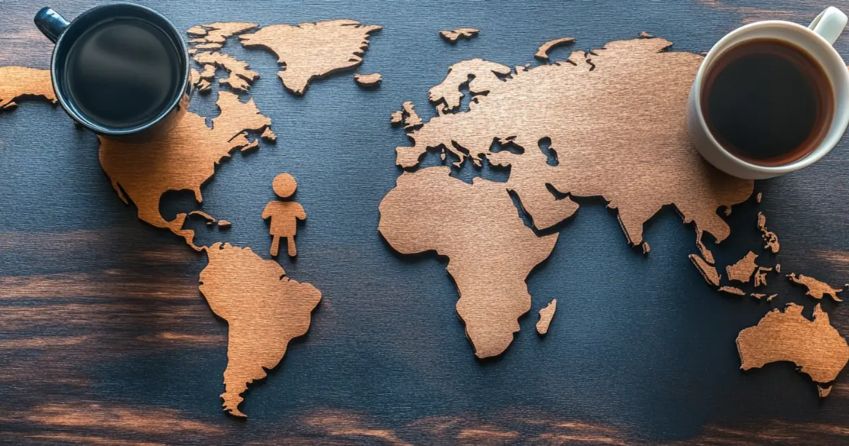 Global recruitment trends 2024: diverse remote workforce collaborating across countries, showcasing the future of hiring strategies.
