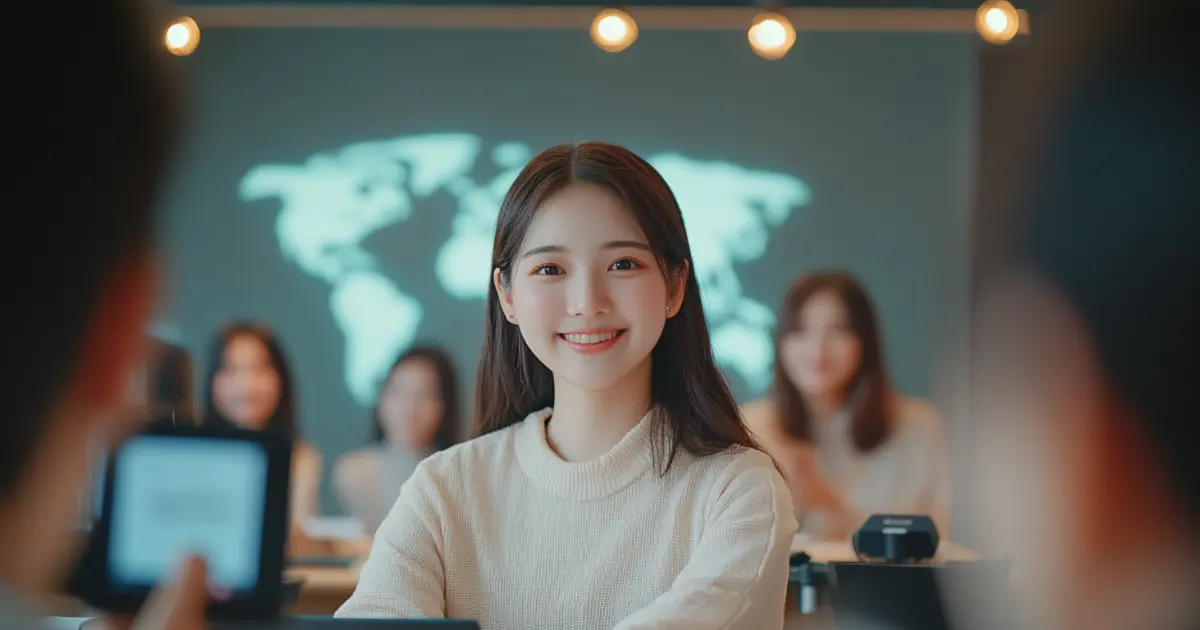 Global talent network concept, showing diverse professionals from around the world connected through digital platforms, symbolising untapped talent pools.
