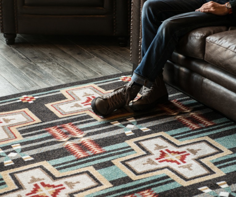 Western Style Area Rugs with Longhorns