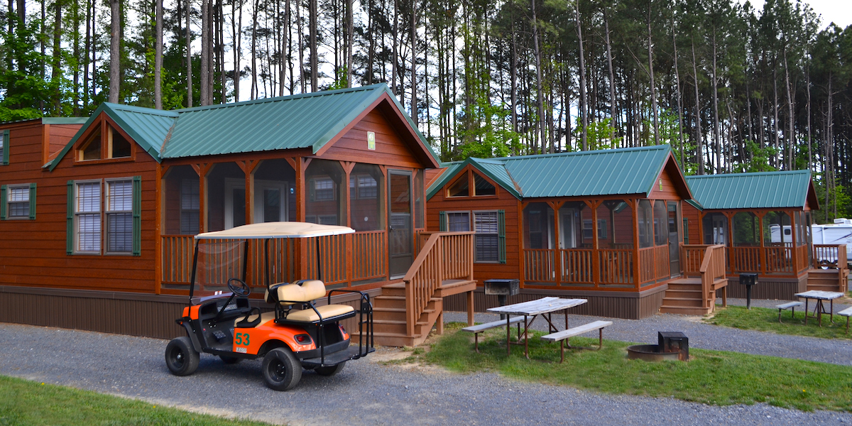 Choose from 10 different cabin rental types at our Virginia campground.