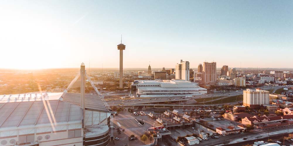 Drone picture of San Antonio which is a close city to our Camp-Resort. 