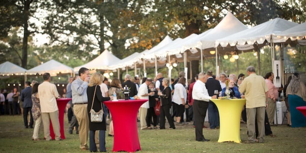 People enjoying wine at the Memphis Food & Wine Festival.