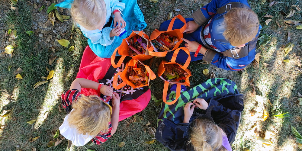 No Halloween camping trip is complete without candy!