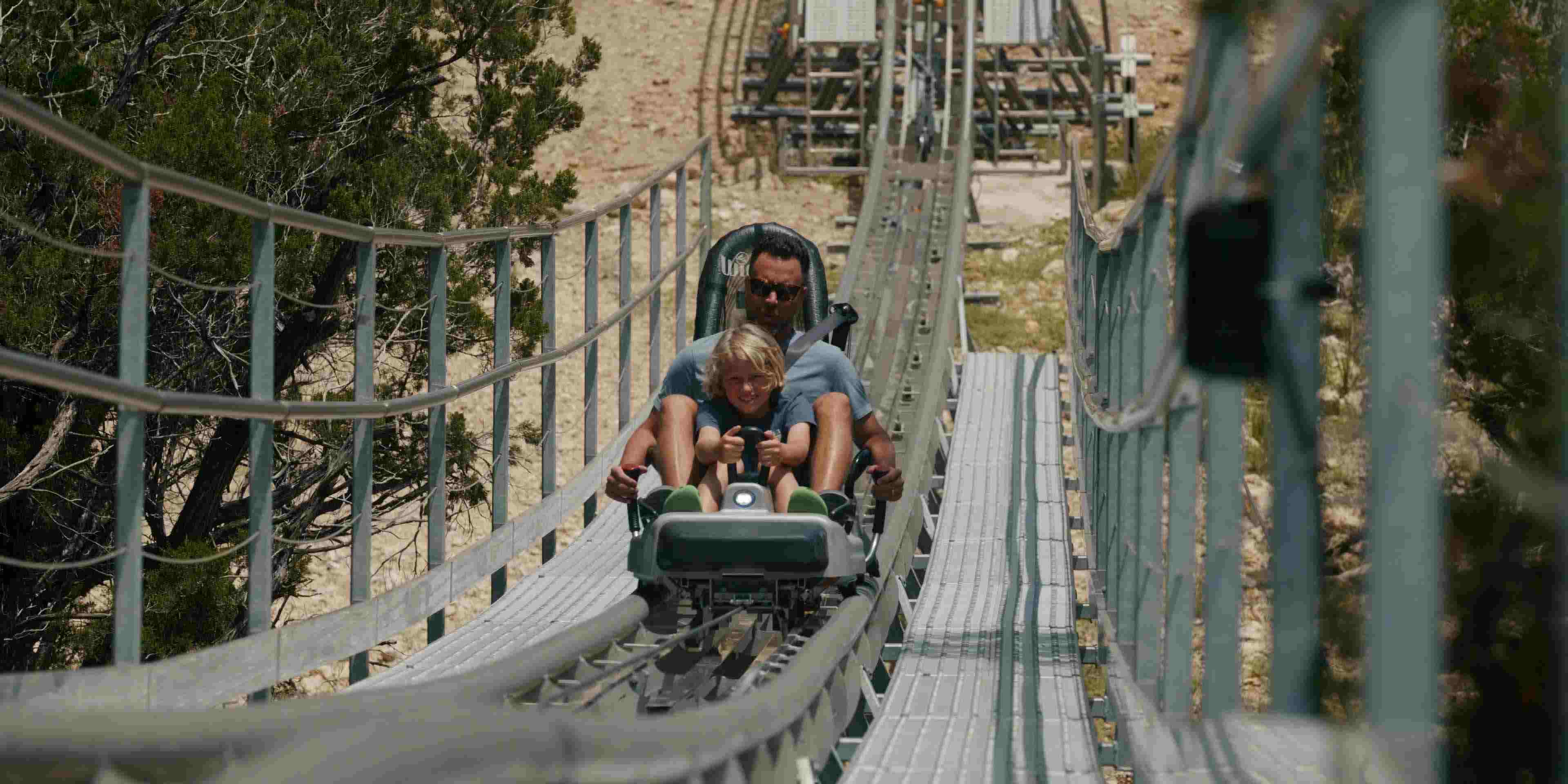 The Cliff Carver alpine coaster at Camp Fimfo Texas Hill Country