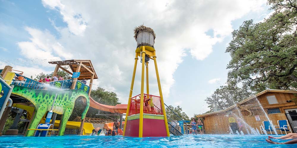 Our Water Zone is a highlight when Canyon Lake, Texas camping.